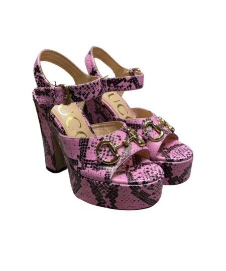 Gucci Platform Sandal With Horsebit Pink For Women