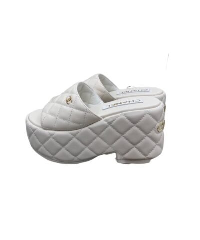 Chanel Platform Slide White For Women 2.5in/8cm