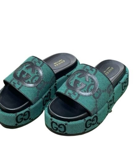 Gucci Platform Slide Sandal Green For Women