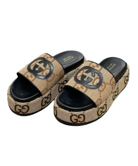 Gucci Platform Slide Sandal Brown For Women ‎