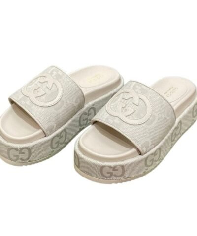 Gucci Platform Slide Sandal White For Women