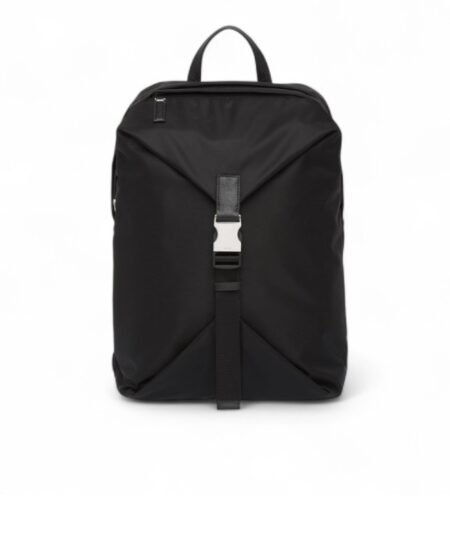 Prada Re-Nylon And Leather Backpack Black For Men 11.4in/29cm 2VZ028_2DMG_F0002_V_OOO