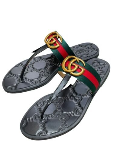 Gucci Thong Sandal With Double G Green For Women ‎