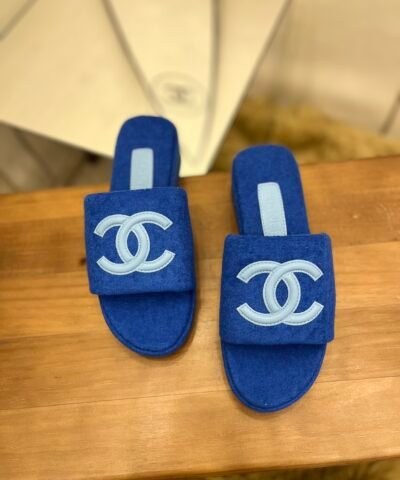 Chanel Women’s Mules Blue For Women 1.5in/4cm