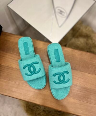 Chanel Women’s Mules Green For Women 1.5in/4cm