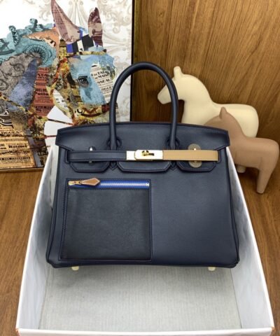 Hermes Birkin Colormatic Bag 30 Navy Blue, Gold Toned Hardware Bag For Women, Women’s Handbags, Shoulder Bags 11.8in/30cm