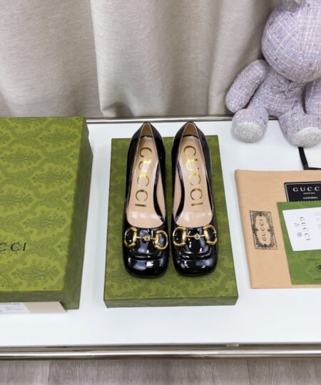 Gucci Women's Mid-Heel Ballet Flat With Horsebit Black For Women GG