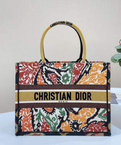 Christian Dior Medium Dior Book Tote Yellow Multicolor , For Women, Women’s Handbags 14in/36cm CD