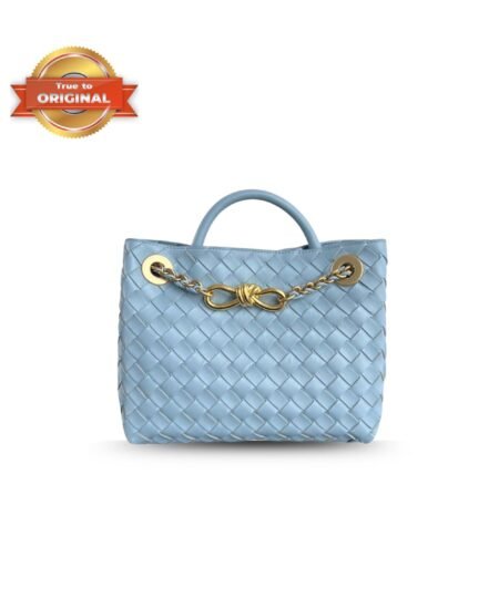 [True-to-ORIGINAL] Bottega Veneta Small Andiamo With Chain Bag Blue 25cm/9.8in – 786008VCPP11728