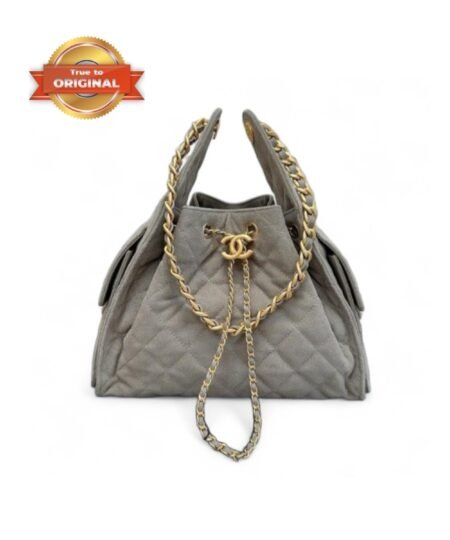 [True-to-ORIGINAL] Chanel 25 Small Handbag Grey For Women 10.2in/26cm