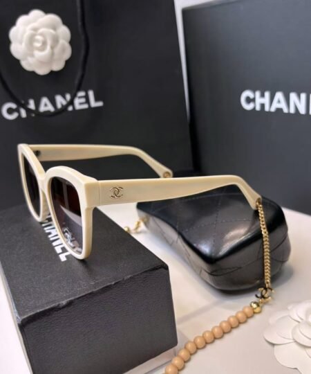 Alternative view of Chanel Square Sunglasses Beige And Gold For Women A71510 X08101 S9713