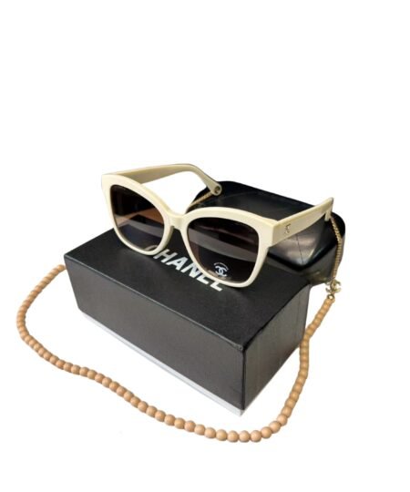 Chanel Square Sunglasses Beige And Gold For Women A71510 X08101 S9713