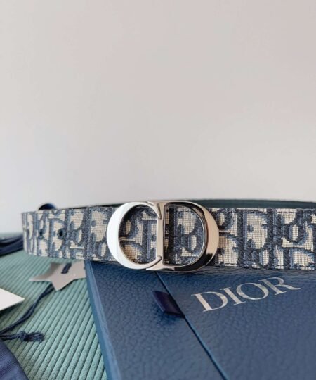 Dior 30 Montaigne Reversible Belt Blue For Women