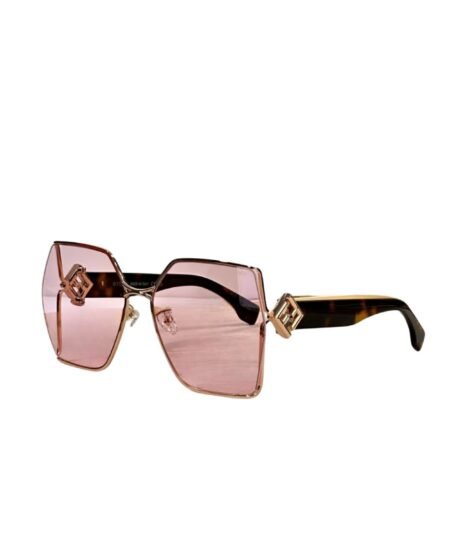Fendi Geometric Oversized Sunglasses Rose Gold