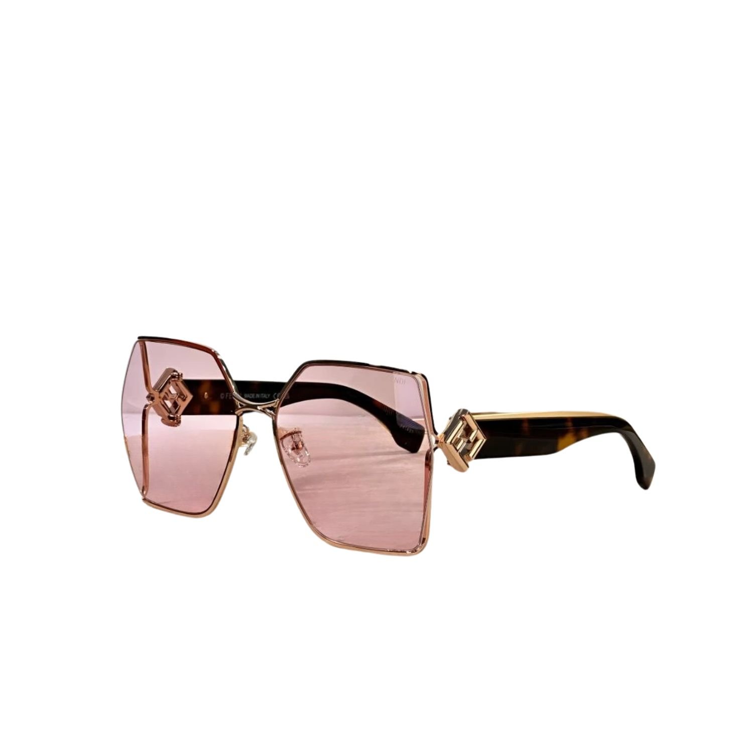 Fendi Geometric Oversized Sunglasses Rose Gold