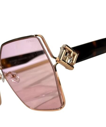 Alternative view of Fendi Geometric Oversized Sunglasses Rose Gold
