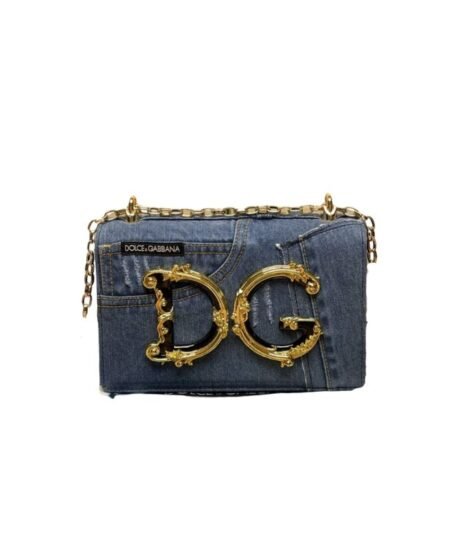 Dolce & Gabbana Girls Bag In Patchwork Denim And Plain Blue For Women 8.3in/21cm
