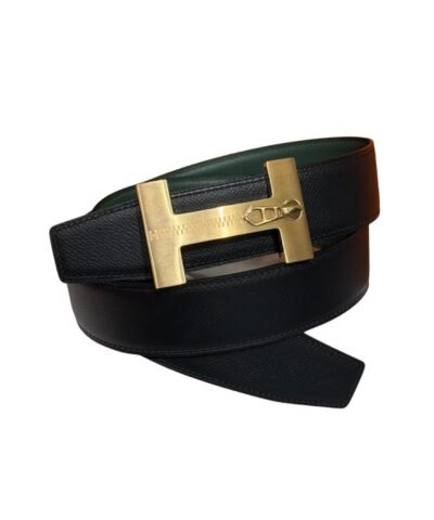 Hermès “H-Zip” 38mm Reversible Belt Black & Green