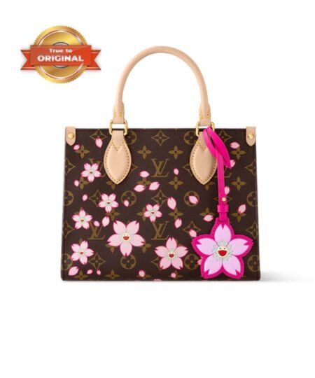 [True-to-ORIGINAL] Louis Vuitton LV x Murakami OnTheGo PM Sakura Brown For Women 25cm/9.8in - M13269