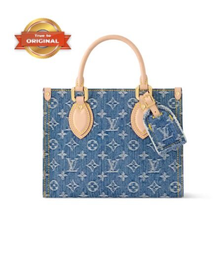 [True-to-ORIGINAL] Louis Vuitton OnTheGo PM Denim Blue For Women 9.8in/25cm M14633