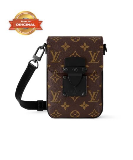 [True-to-ORIGINAL] Louis Vuitton S-Lock Vertical Wearable Wallet Monogram Macassar Black For Men 7.5in/19cm M81522