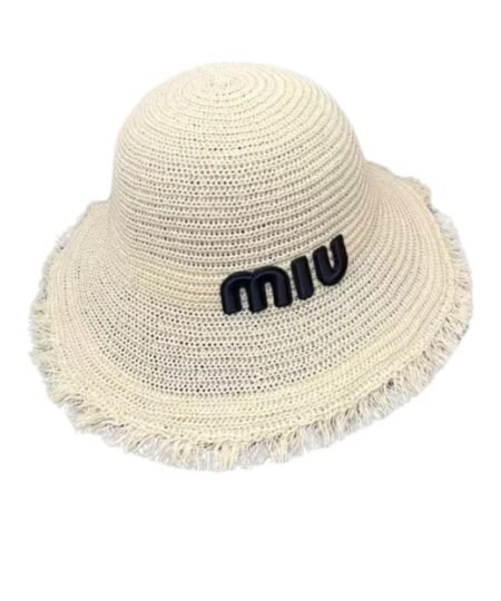 Alternative view of Miu Miu Knit Bucket Hat Light Cream For Women 57cm/ 22.4in