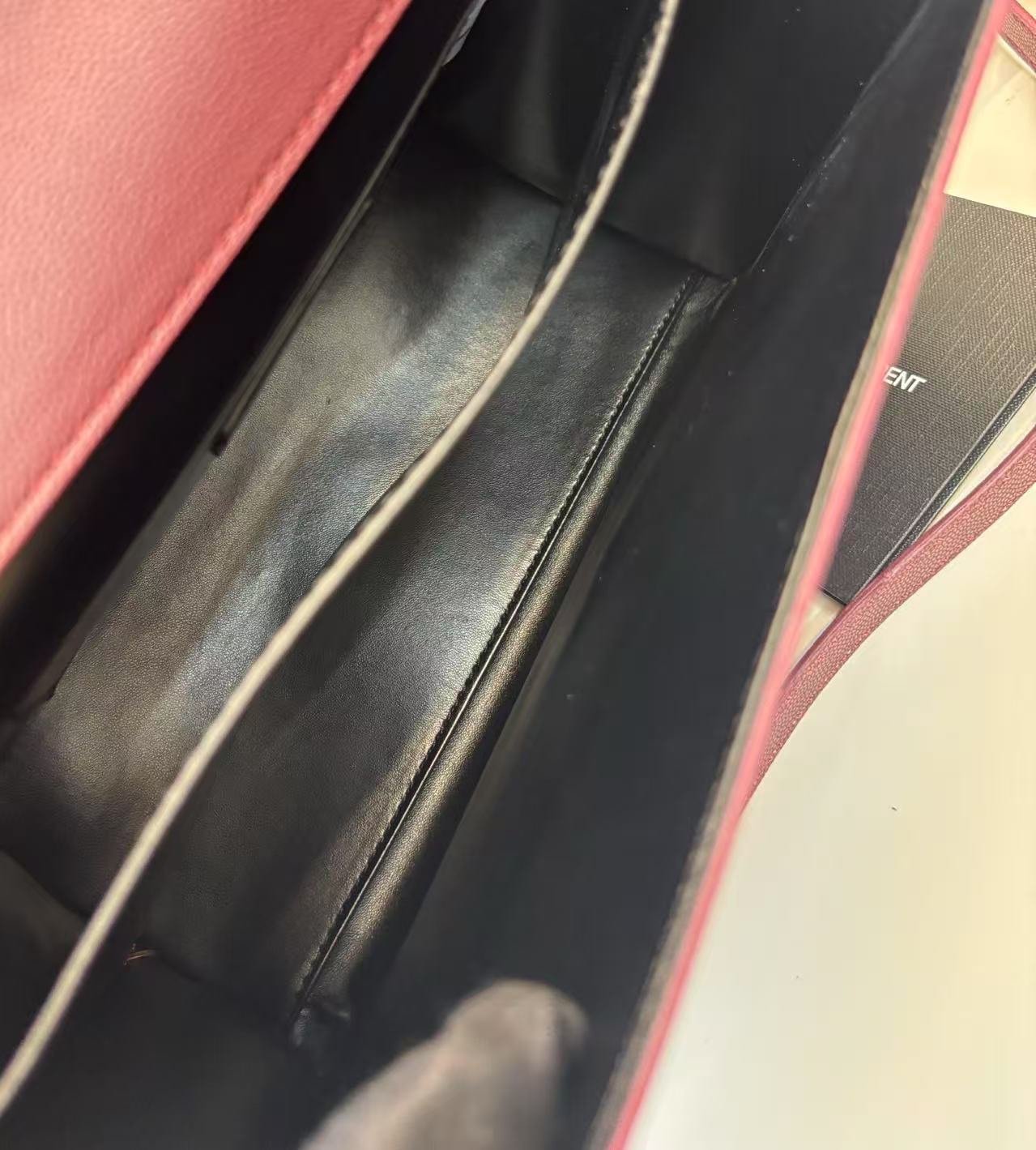 Saint Laurent Cassandra Medium Top Handle Bag Deep Burgundy For Women 9.6in/24.5cm YSL - Image 4