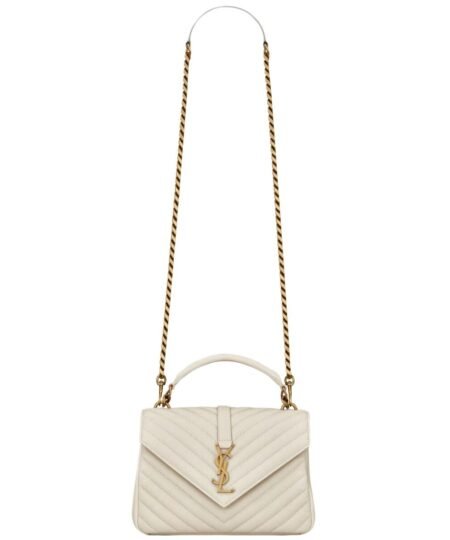 Alternative view of [True-to-ORIGINAL] Saint Laurent College Medium Chain Bag White Gold Toned Hardware For Women 9.4in/24cm 600279BRM079207