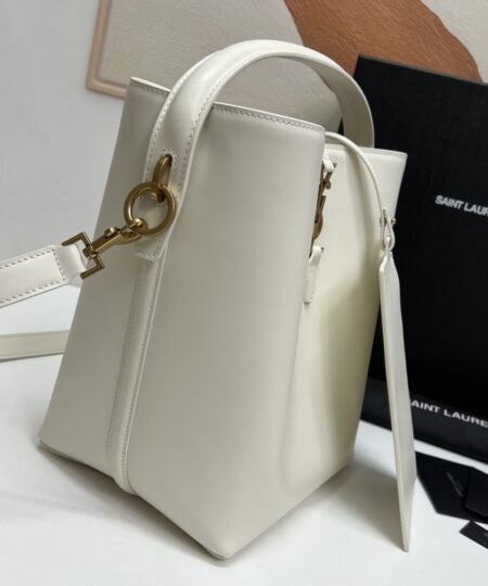 Alternative view of Saint Laurent Le 37 In Shiny White/Brown For Women 25cm / 9.8in