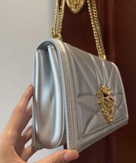 Alternative view of Dolce & Gabbana Large Devotion Bag In Quilted Nappa Silver For Women 10in/26cm DG