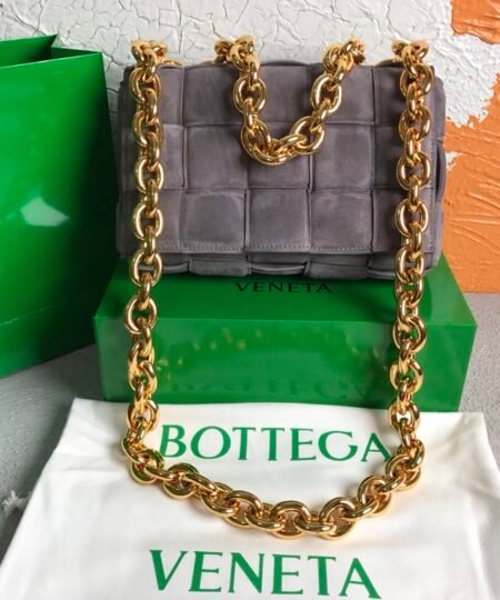 Bottega Veneta Chain Cassette Gray, For Women, Women’s Bags 10.2in/26cm