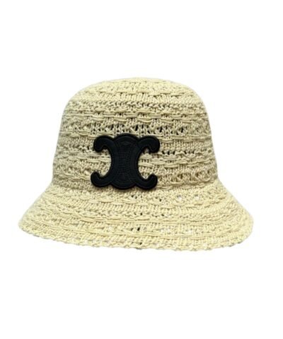 Celine Bucket Hat In Raffia Beige For Women 57cm/22.4in