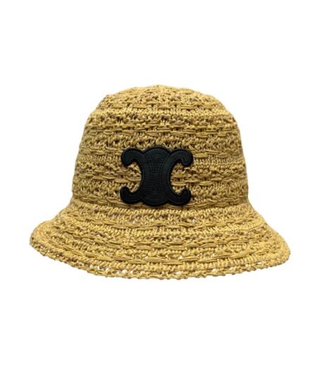 Celine Bucket Hat In Raffia Natural Tan For Women 57cm/22.4in