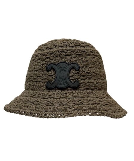 Celine Bucket Hat In Raffia Taupe For Women 57cm/22.4in