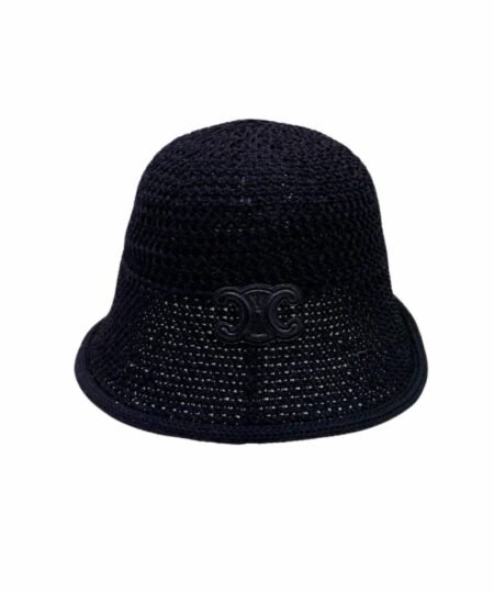 Alternative view of Celine Triomphe Bucket Hat In Raffia Black For Women 57cm/22.4in