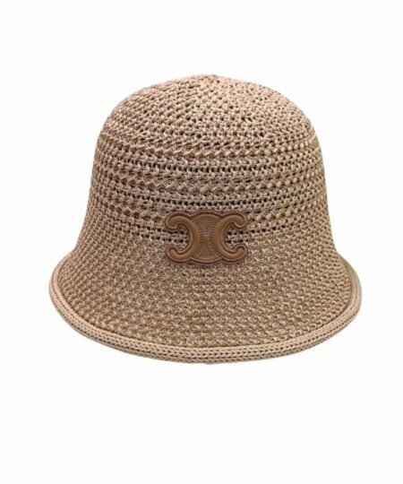 Celine Triomphe Bucket Hat In Raffia Brown For Women 57cm/22.4in