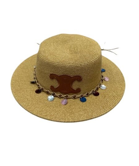 Celine Wide Brim Straw Hat Raffia Natural Tan For Women 57cm/22.4in