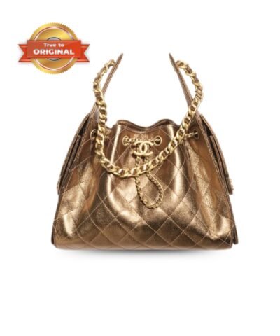 [True-to-ORIGINAL] Chanel 25 Small Handbag Dark Gold For Women 10.2in/26cm AS5293-B21060-U2158