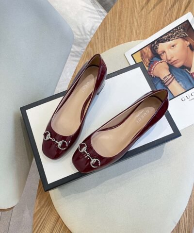 Gucci Women’s Ballet Flat With Horsebit Red For Women GG