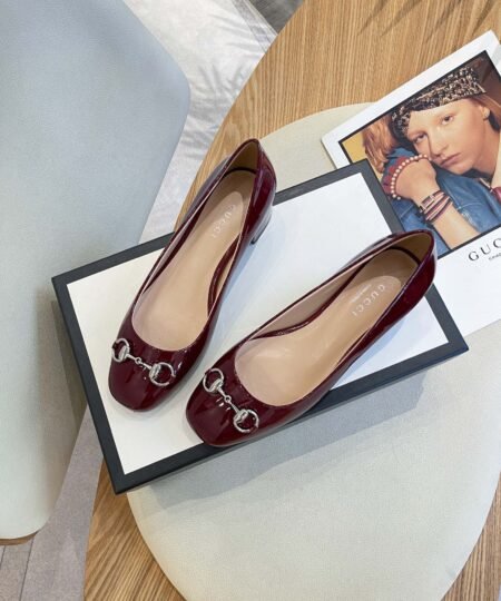 Gucci Women’s Ballet Flat With Horsebit Red For Women GG