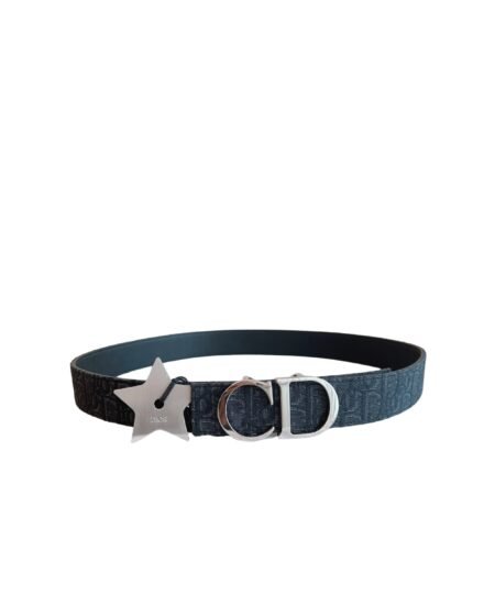 Dior Oblique 35mm Belt With CD Buckle & Star Charm Navy