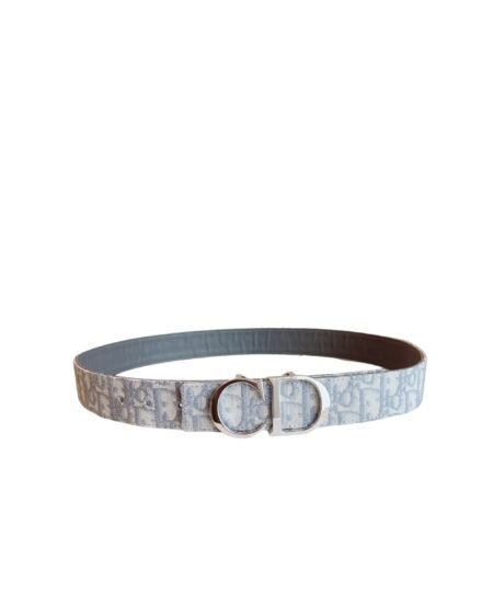 Dior Oblique Jacquard 35mm Belt Light Grey With Silver -Toned CD Bucket