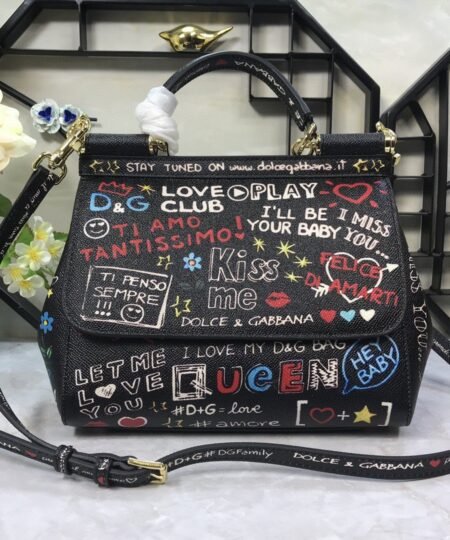 Dolce & Gabbana Medium Sicily Handbag In Dauphine Muticolour For Women 10.2in/26cm DG