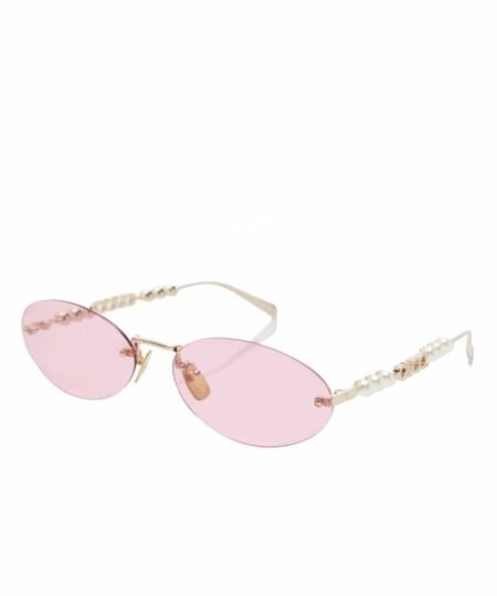 Gucci Oval Frame Sunglasses Solid Light Pink With Gold Toned Metal Frame – 820505 I3330 8059
