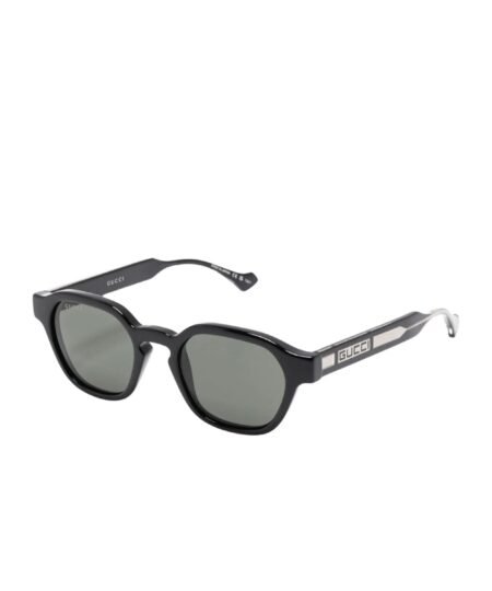 Gucci Sunglasses Glossy Black With Silver Toned