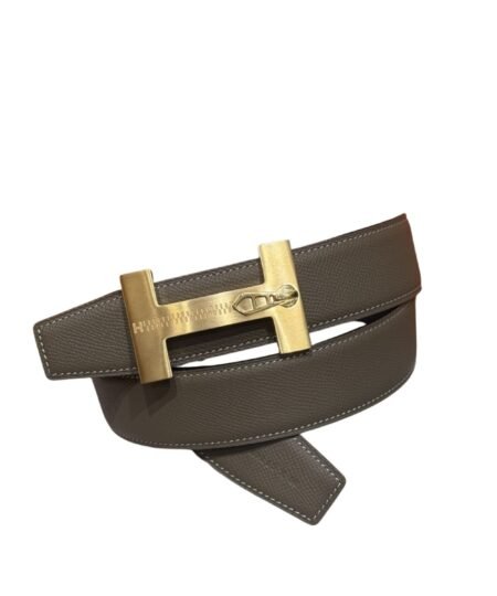 Hermès “H-Zip” 38mm Reversible Belt Taupe & Black