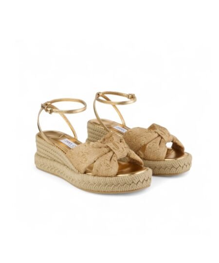 Jimmy Choo Aella Wedge 60 Gold For Women AELLAWEDGE60GTJ