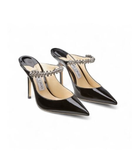 Jimmy Choo Bing 100 Mules Black For Women BING100PAT