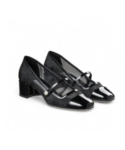 Jimmy Choo Elisa 45 Mesh Pumps Black For Women ELISA45TNX