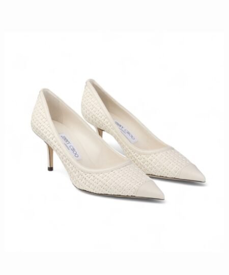 Jimmy Choo Love 65 Raffia And Leather Pumps Latte For Women LOVE65JVZ